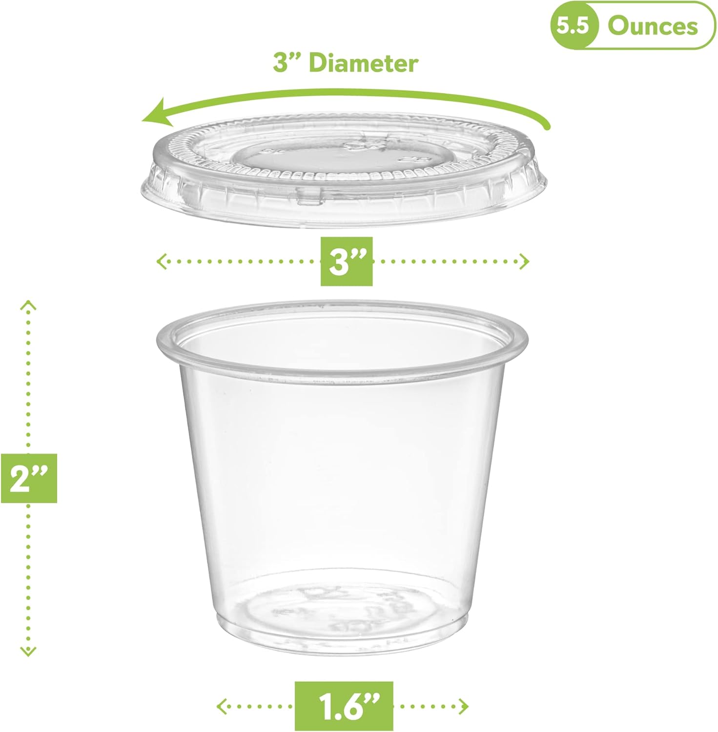 Clear Disposable Plastic Portion Cups With Lids - Image 7