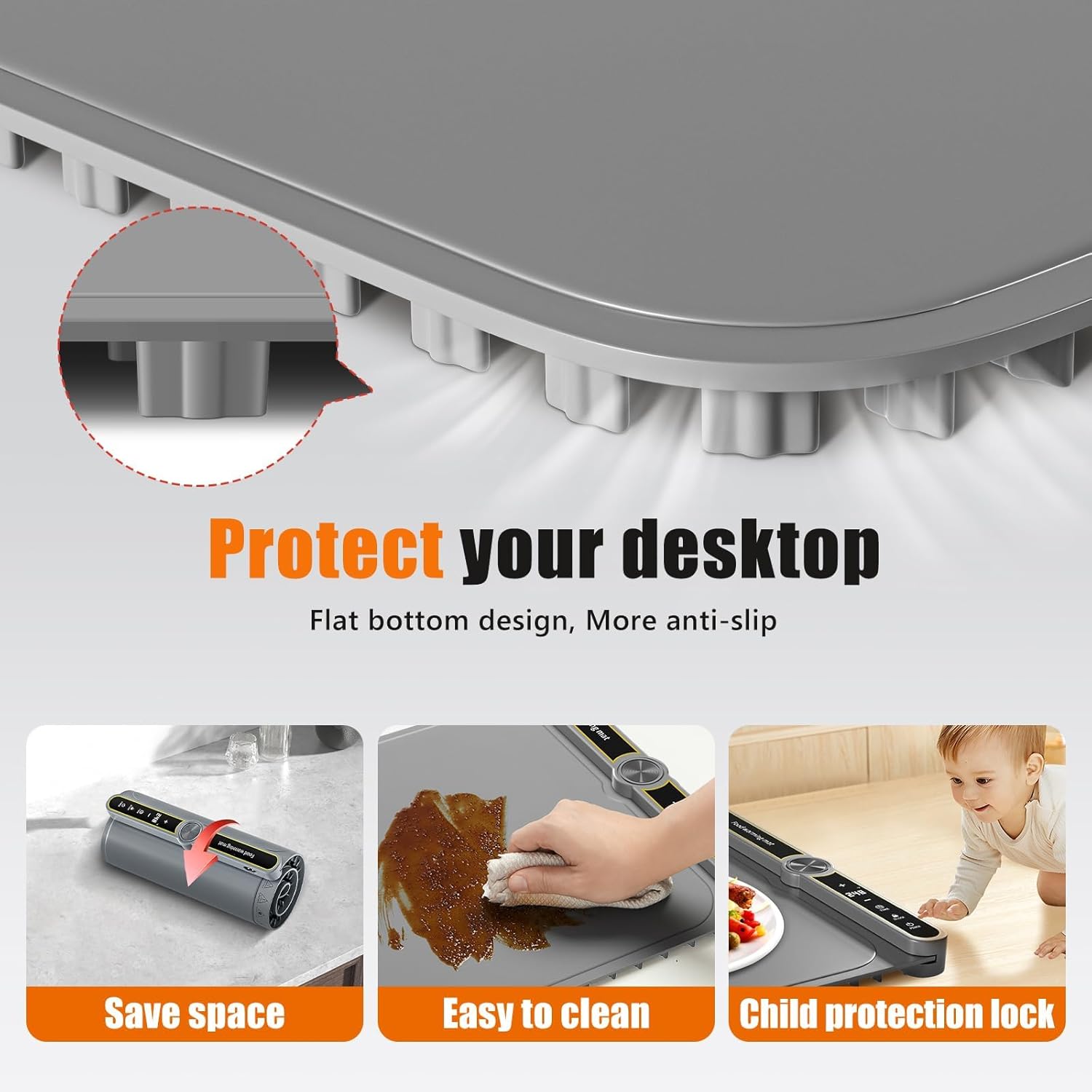 Extra Large Silicone Food Warming Mat with Timer and 9 Temperature Levels - Image 5