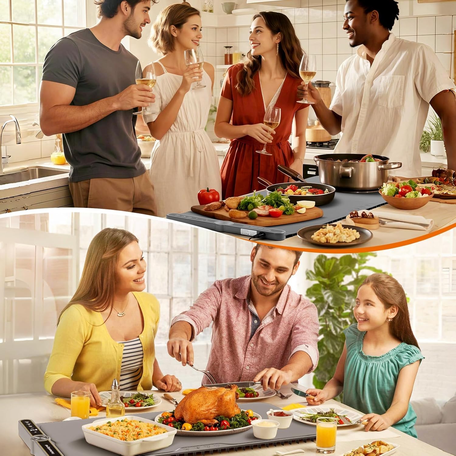 Extra Large Silicone Food Warming Mat with Timer and 9 Temperature Levels - Image 8