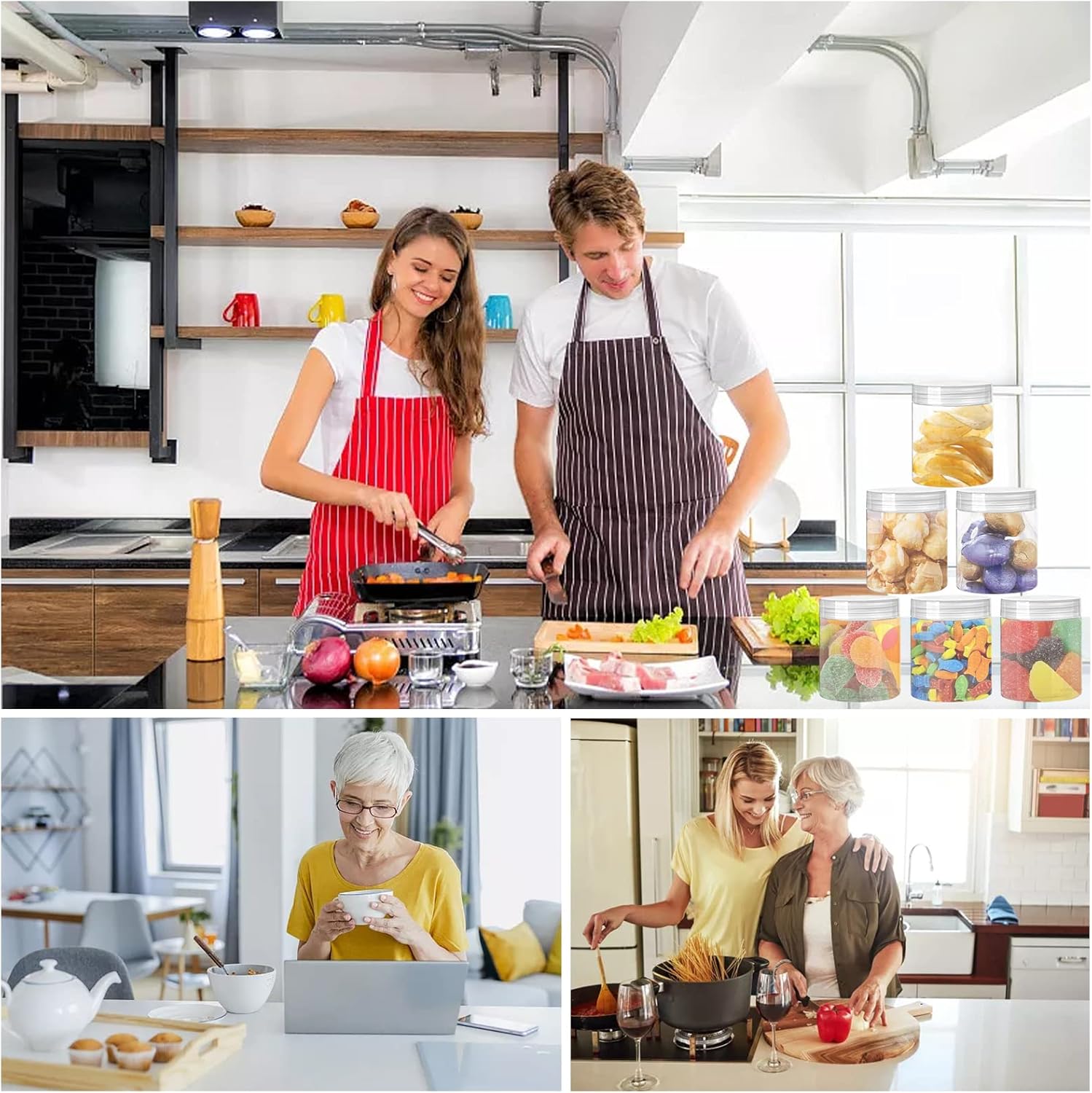 Clear Plastic Jars with Lids for Storage and Crafting - Image 8