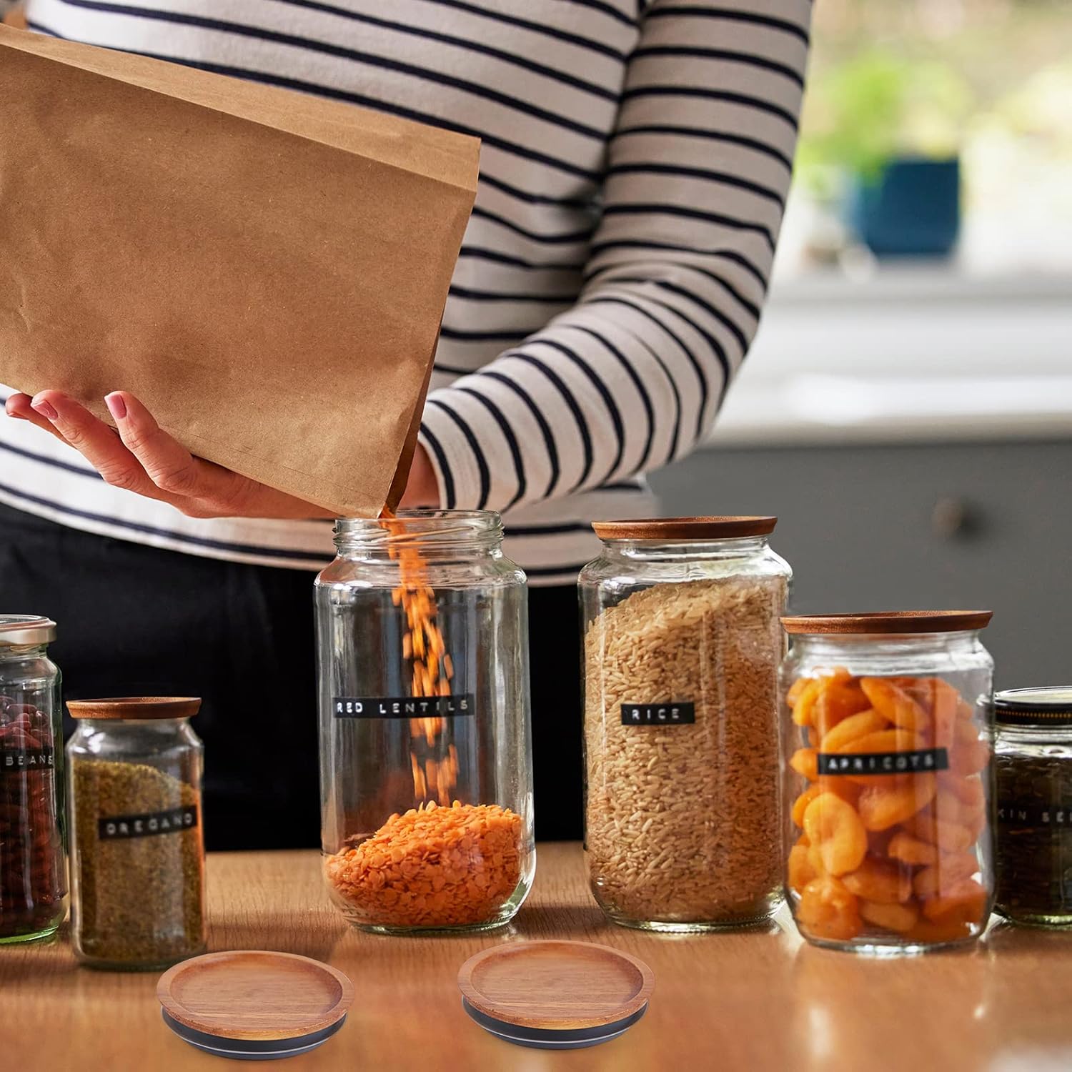 6Pack Wooden Mason Jar Lids with Airtight Silicone Seal - Image 9