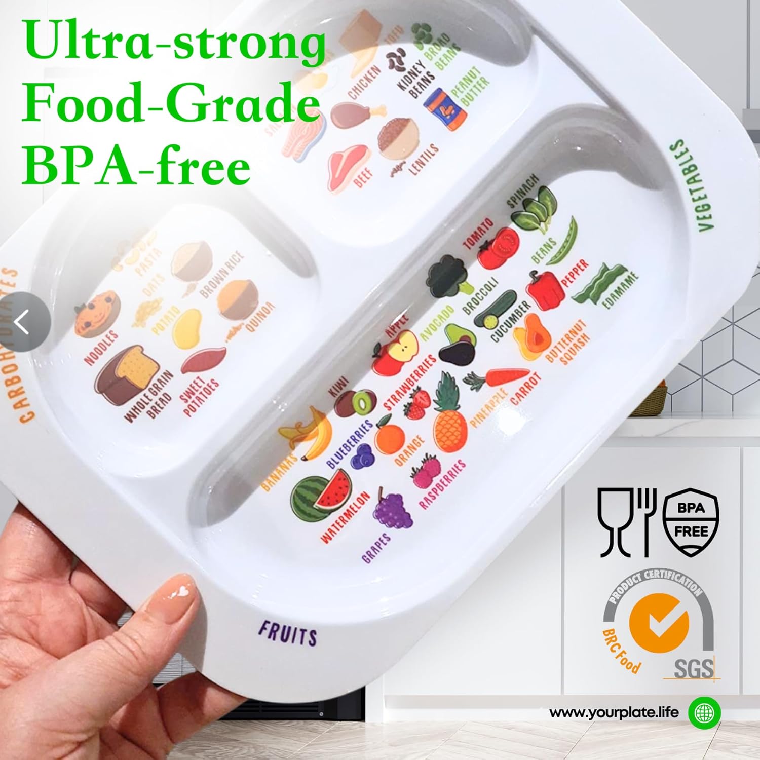 J&M Divided Portion Plate for Kids & Fussy Eaters - Image 4