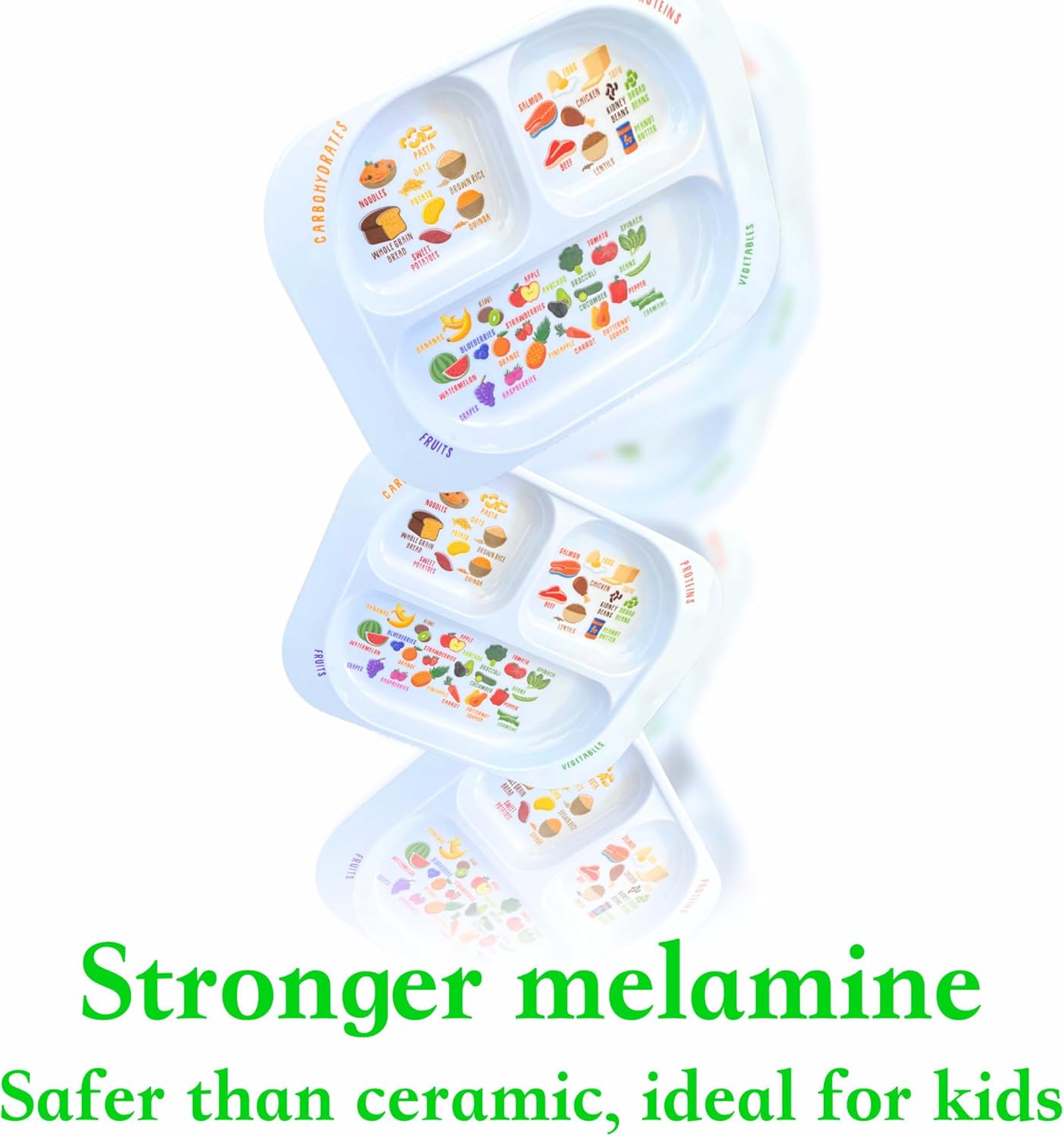 J&M Divided Portion Plate for Kids & Fussy Eaters - Image 6