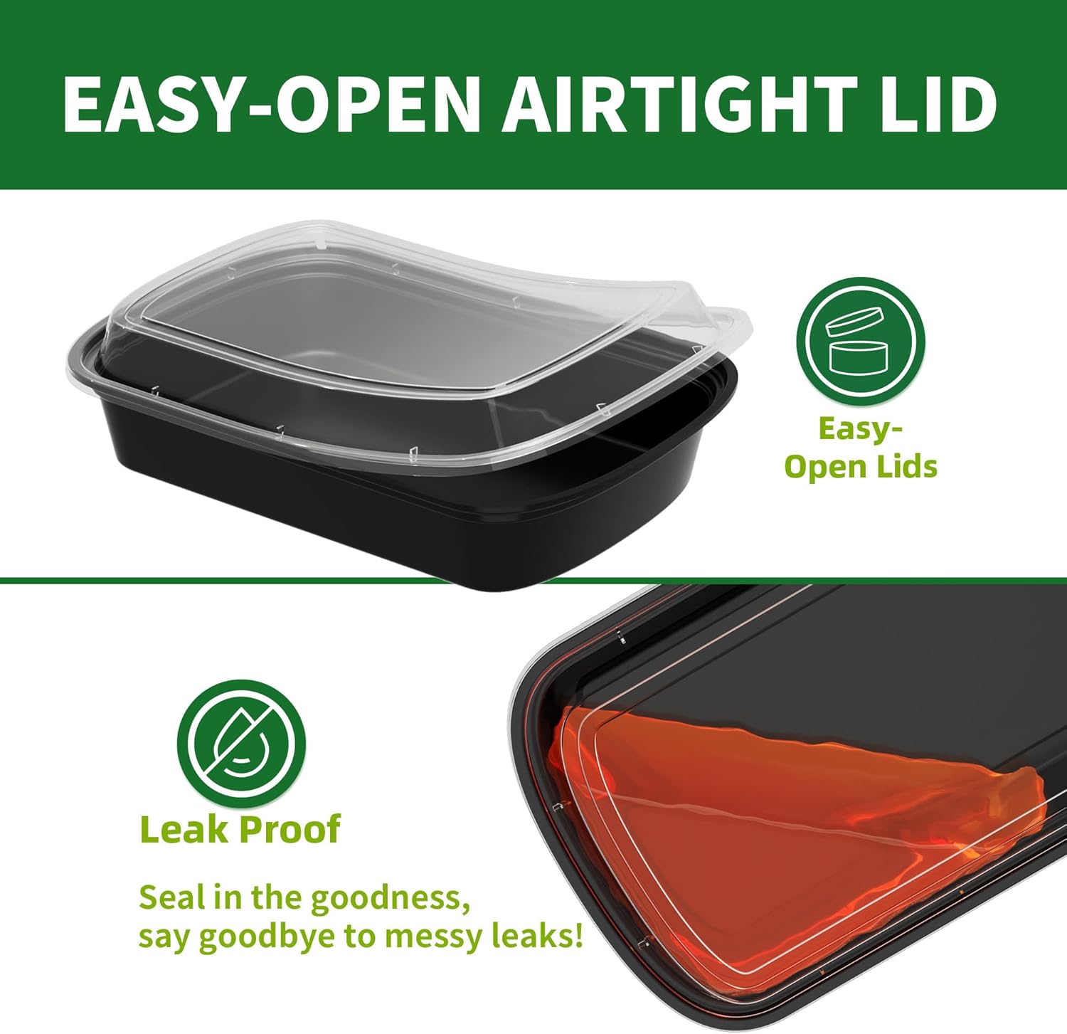 Disposable Meal Prep Containers with Leakproof Lids - Image 4