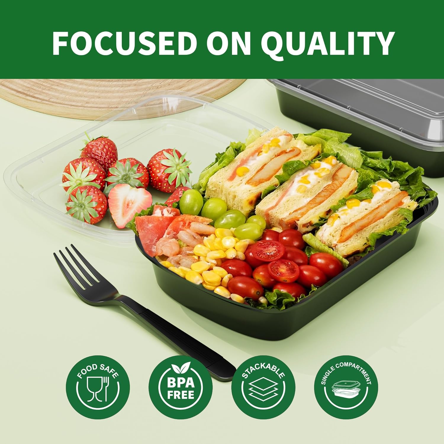 Disposable Meal Prep Containers with Leakproof Lids - Image 9
