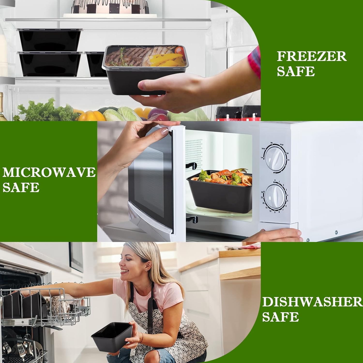 50 Pack 34oz Reusable Food Storage Containers with Lids - Image 4