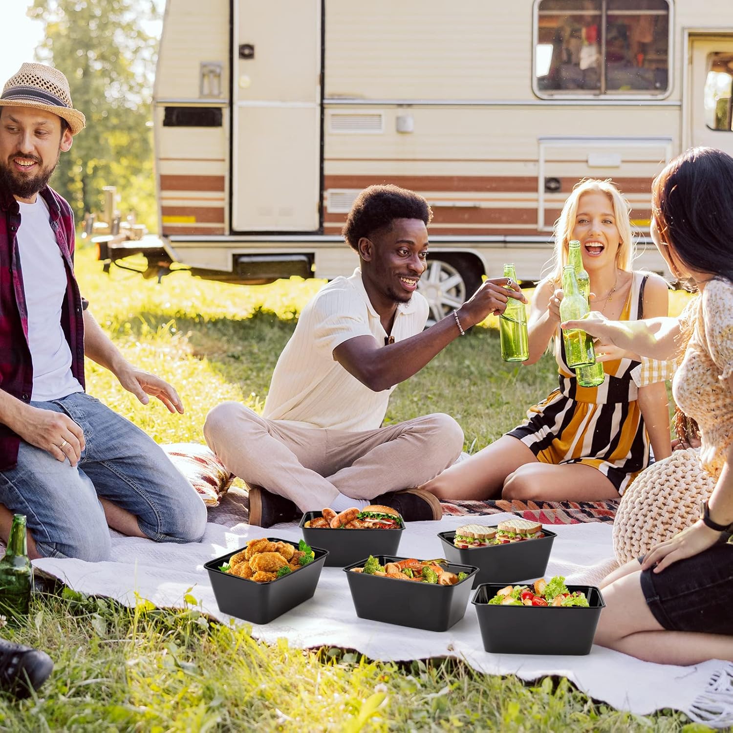 50 Pack 34oz Reusable Food Storage Containers with Lids - Image 8