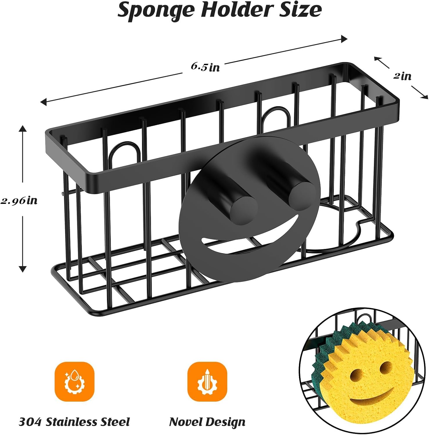 Sponge Holder Smiley Face Sink Caddy - Image 3
