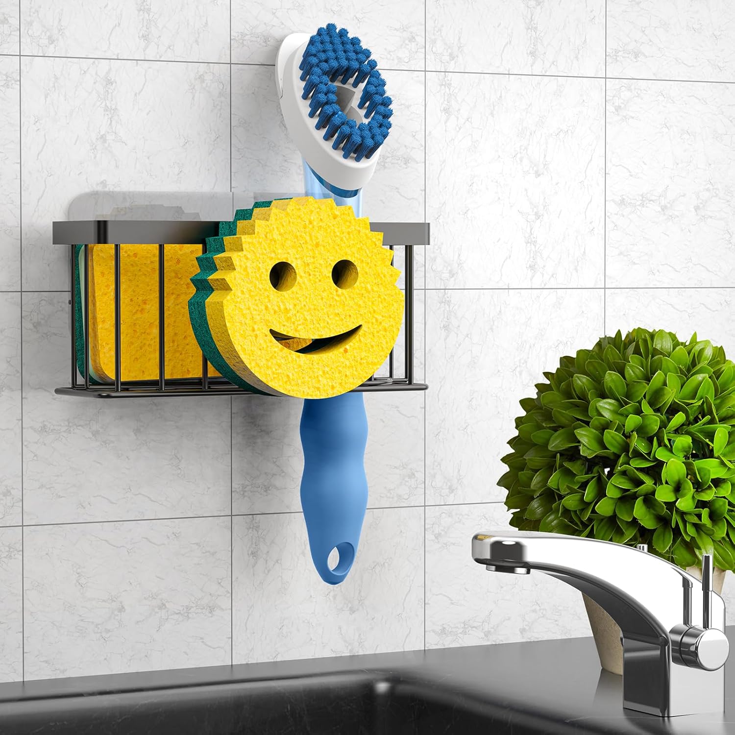 Sponge Holder Smiley Face Sink Caddy - Image 7