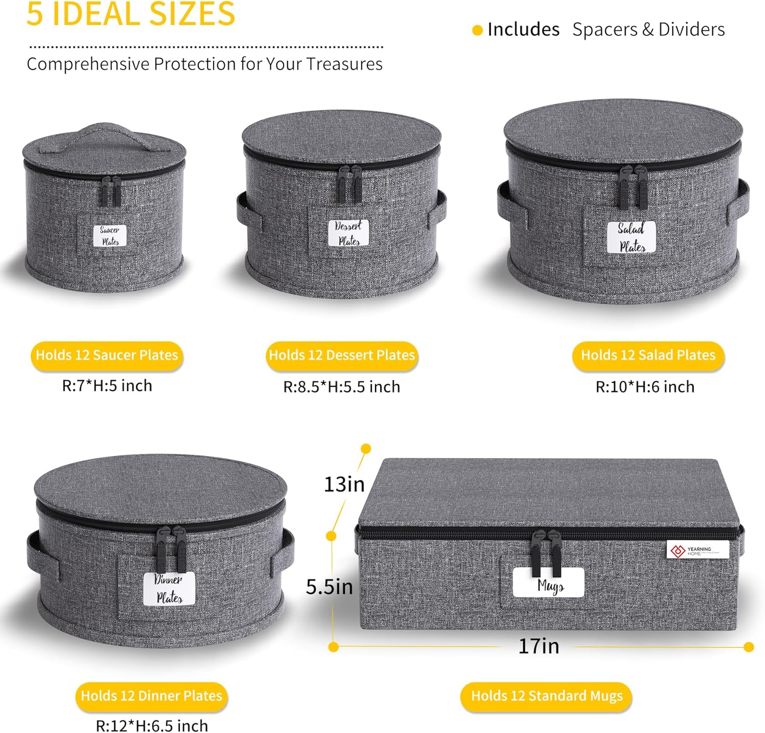 China Storage Containers Hard Shell Box for Moving Dishes, Plate, Wine and Glasses, Dinnerware, Mugs, Saucers Quilted Organizer Dividers for Packing Fine China - Image 3