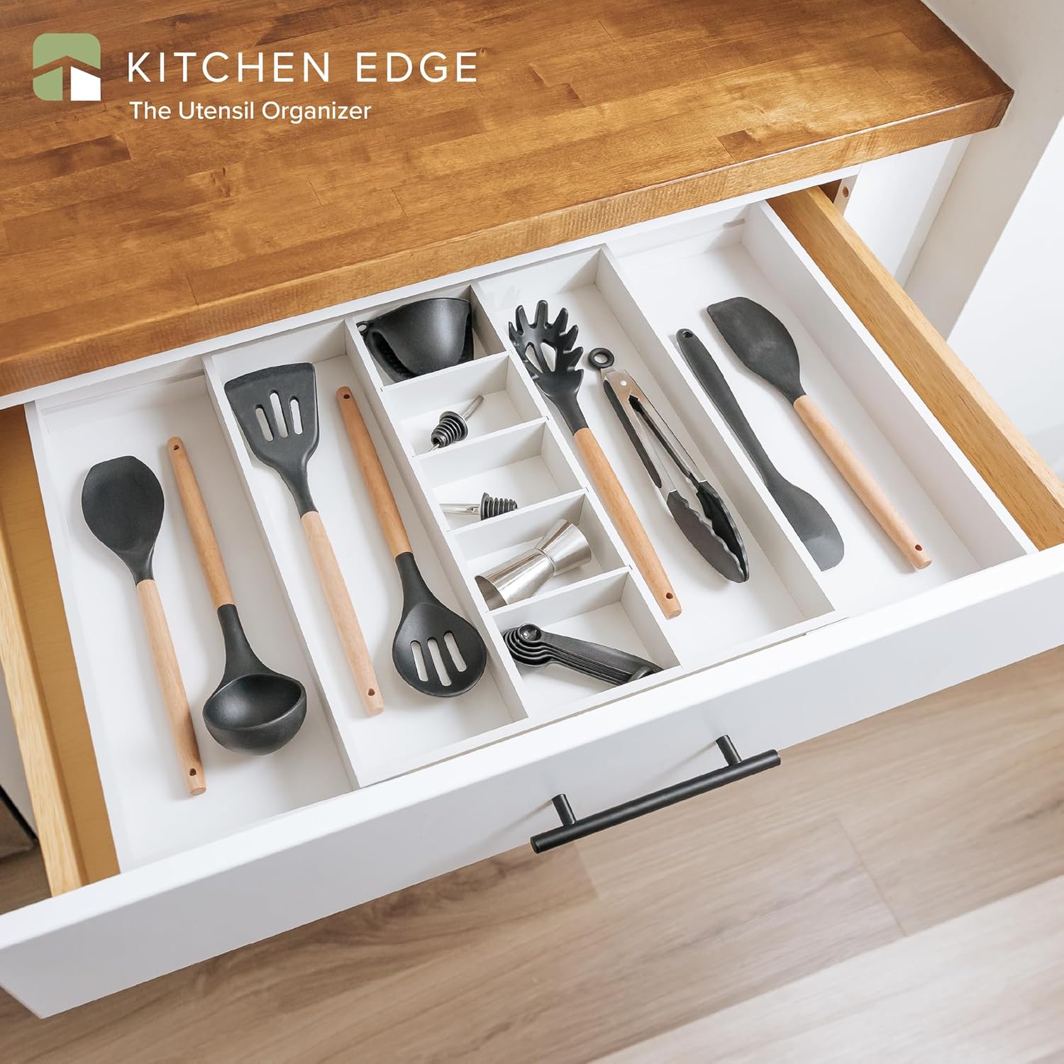 KitchenEdge Adjustable Bamboo Drawer Organizer - Image 3