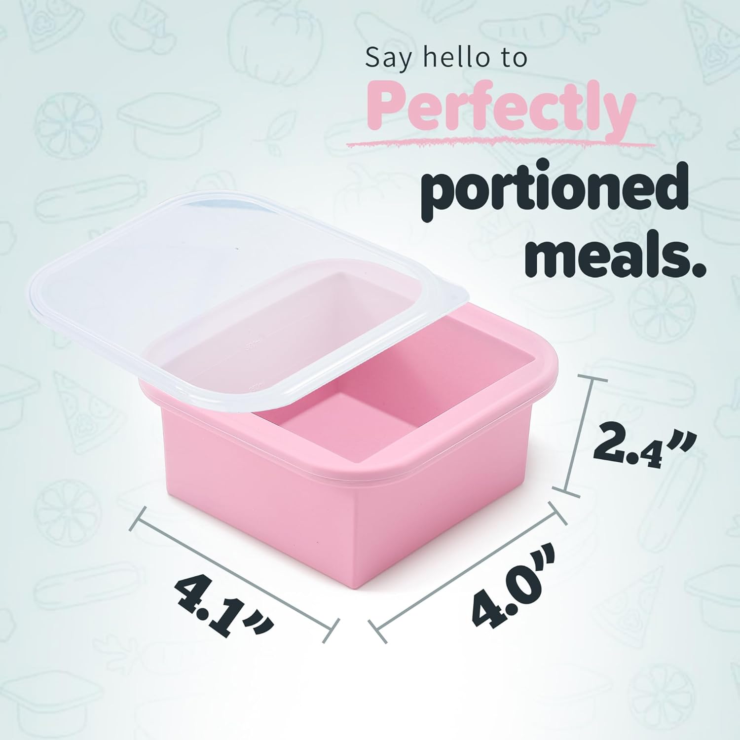 2-Cup Silicone Meal Prep Container Molds with Lids - Image 3