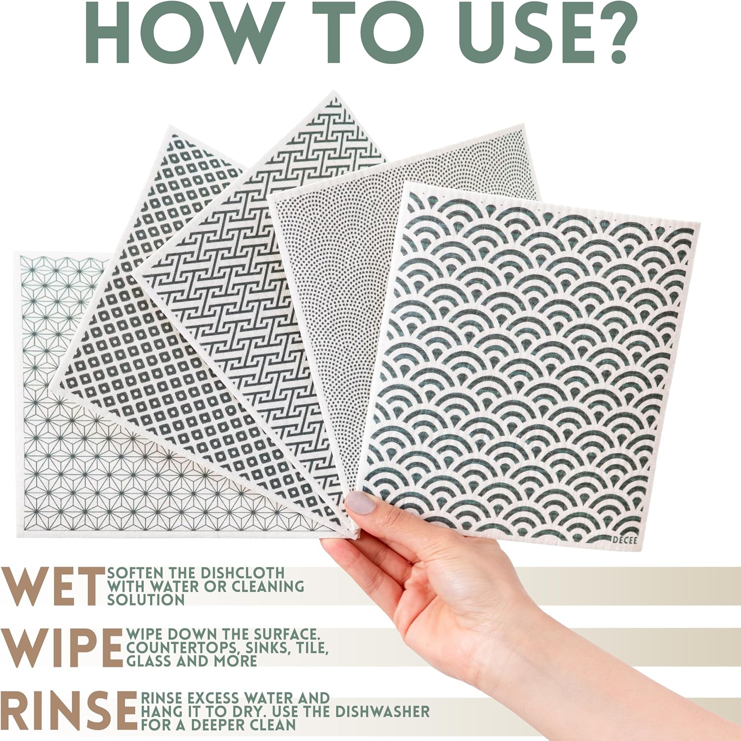 DECEE Reusable Paper Towels 5-Pack - Image 5