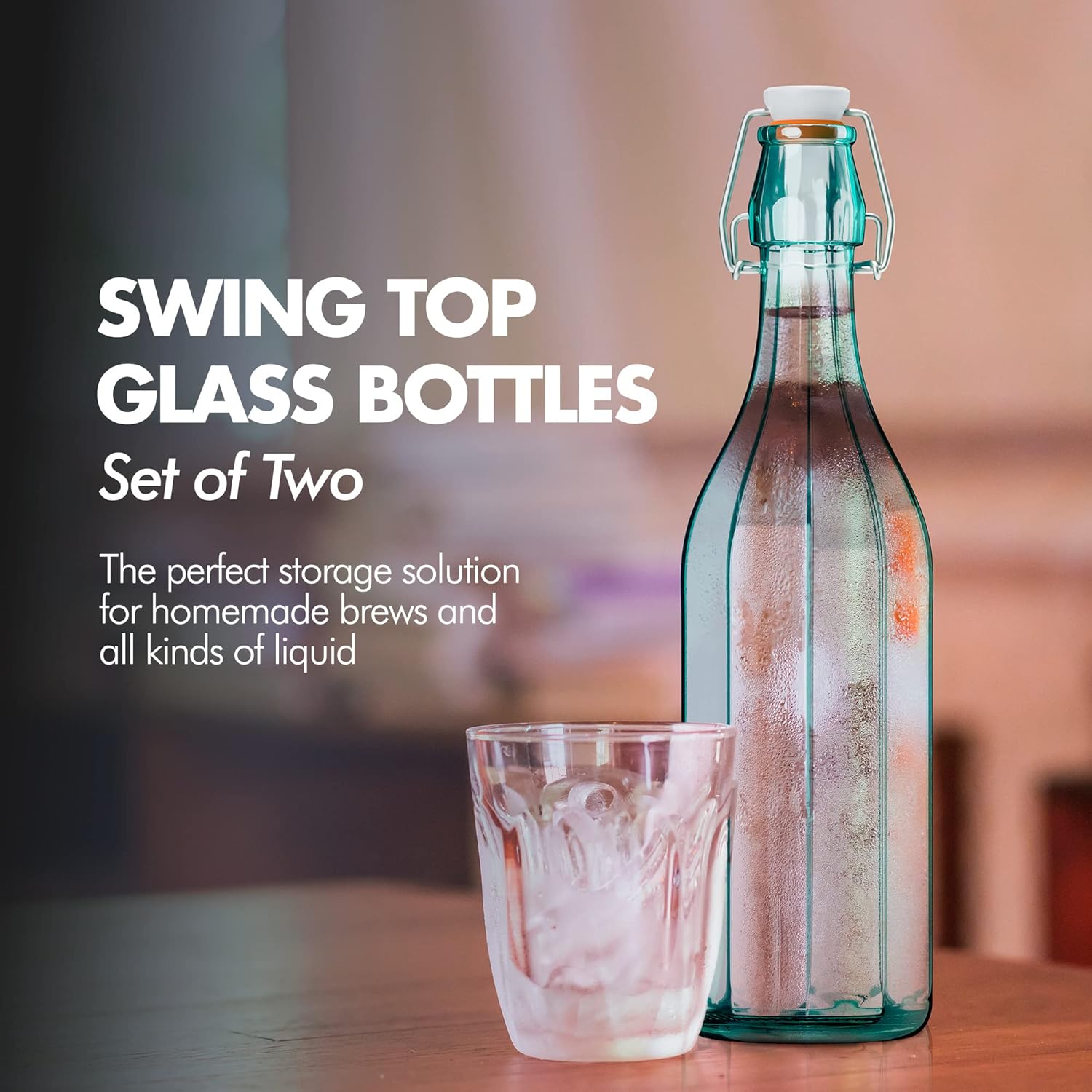 Eco-Friendly Hermetic Glass Bottles with Airtight Caps - Image 3