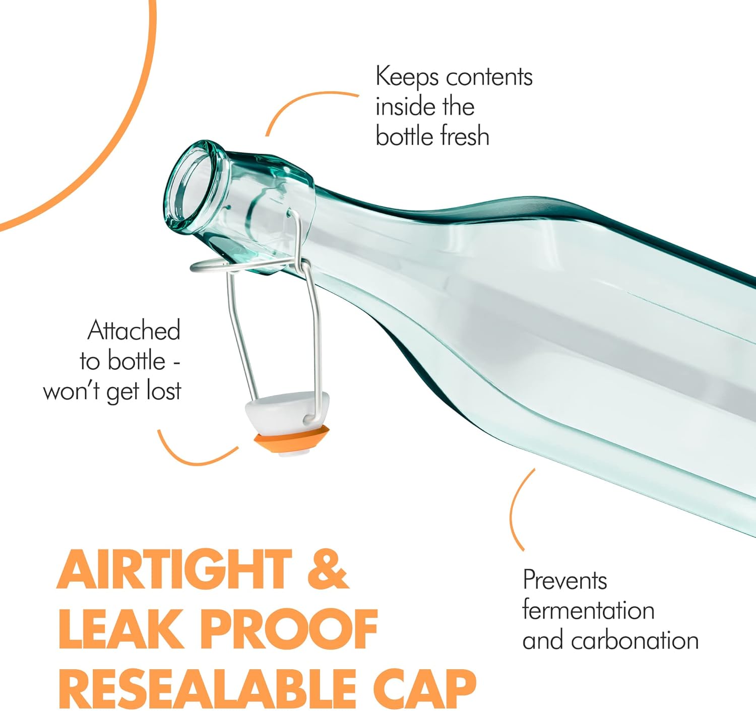 Eco-Friendly Hermetic Glass Bottles with Airtight Caps - Image 5