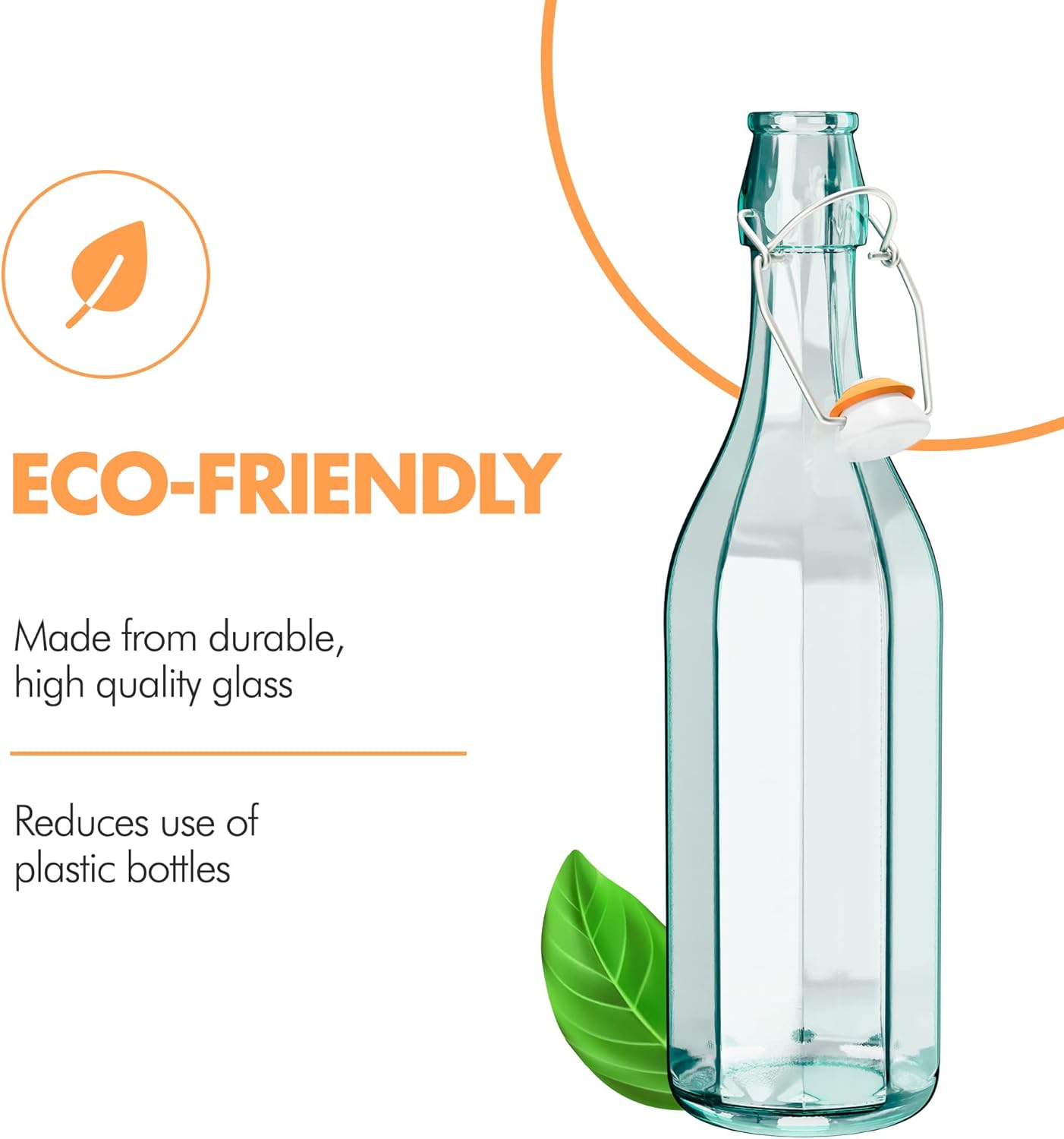 Eco-Friendly Hermetic Glass Bottles with Airtight Caps - Image 6