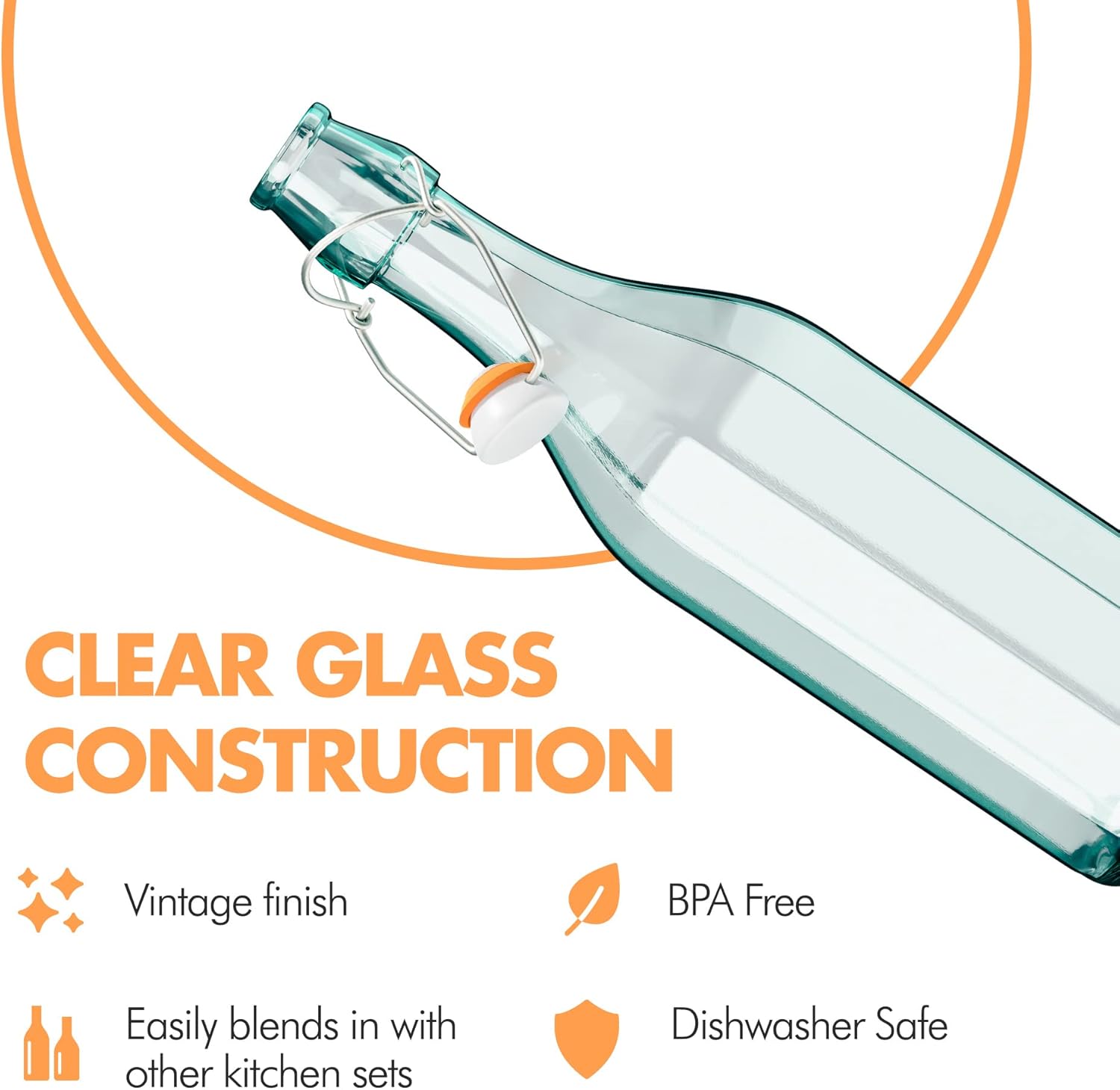 Eco-Friendly Hermetic Glass Bottles with Airtight Caps - Image 7