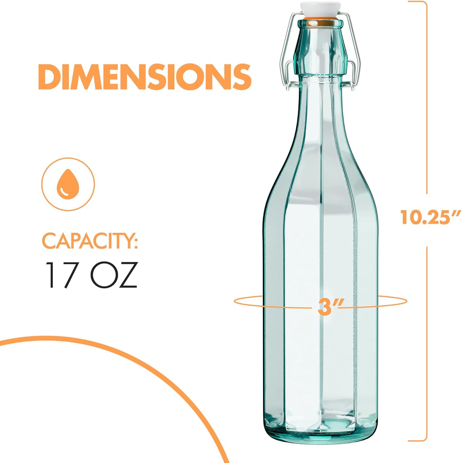 Eco-Friendly Hermetic Glass Bottles with Airtight Caps - Image 8