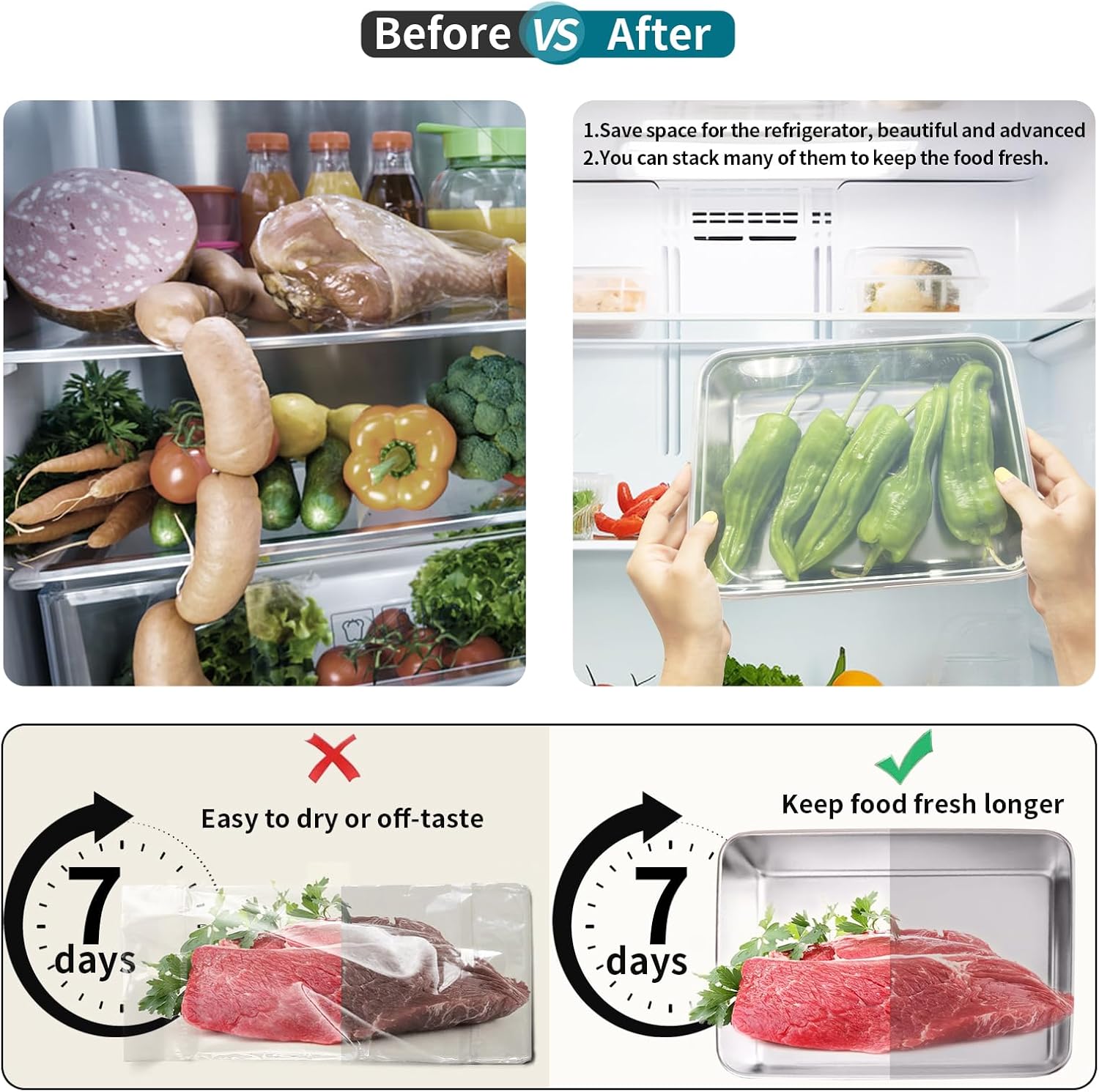 Stainless Steel Stackable Lunch Box Set - Image 4