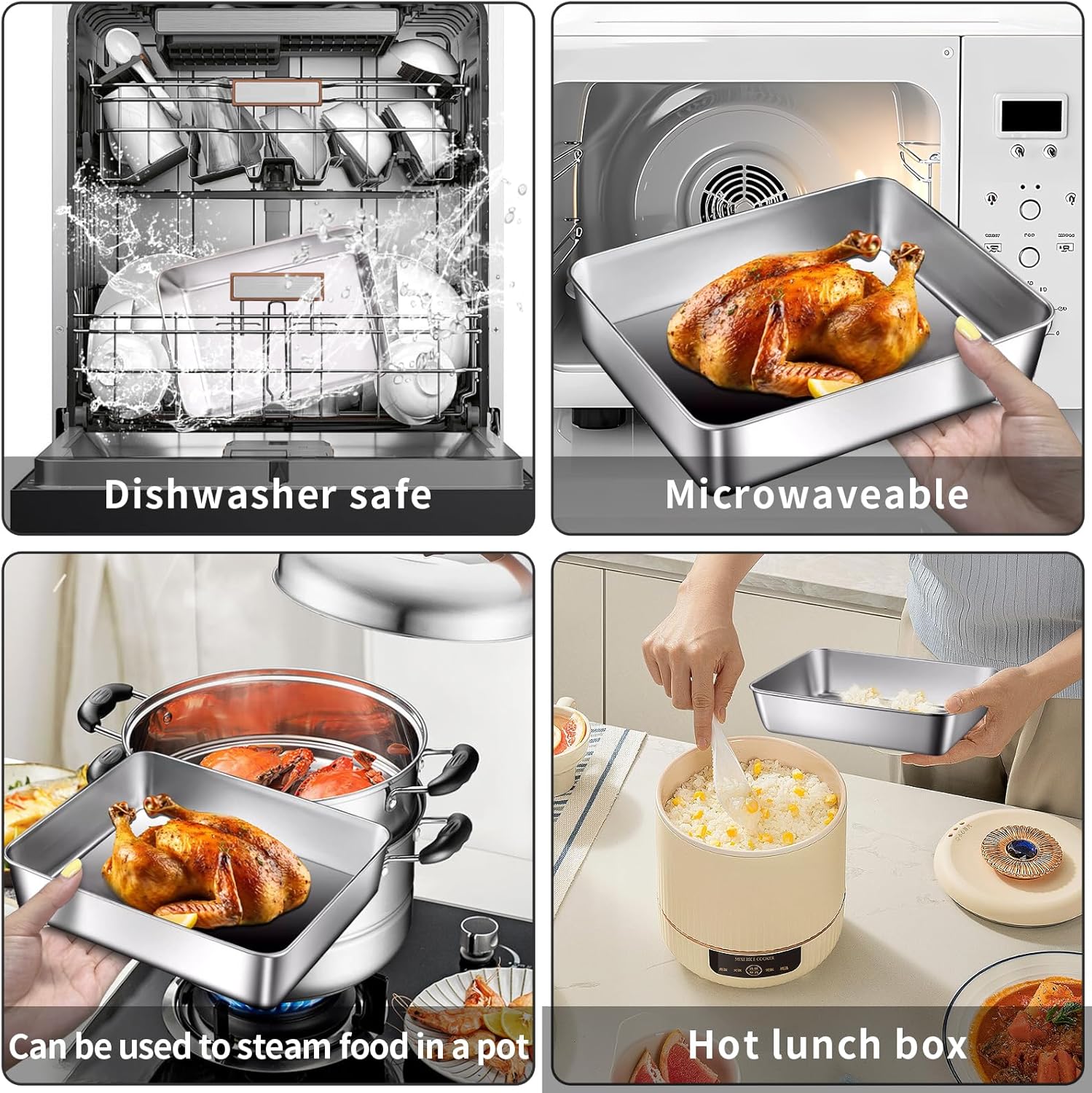 Stainless Steel Stackable Lunch Box Set - Image 6