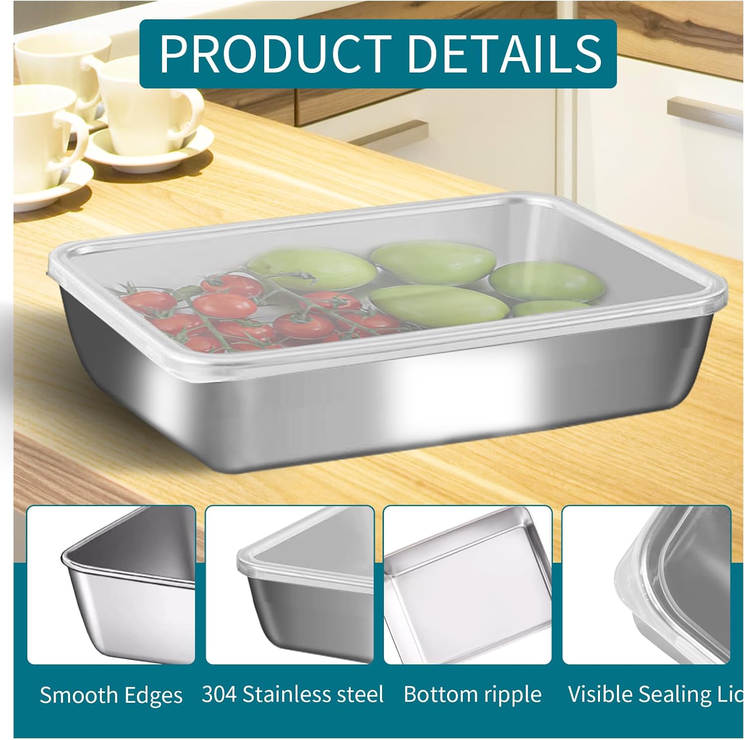 Stainless Steel Stackable Lunch Box Set - Image 7