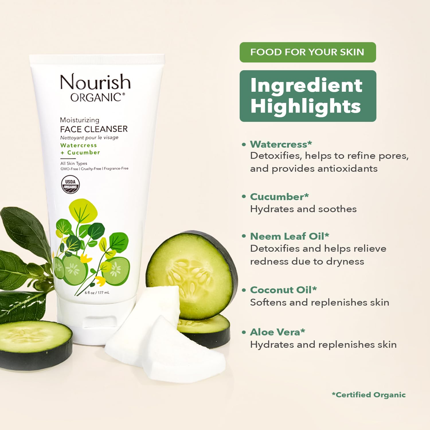 Nourish Organic Moisturizing Face Cleanser - Image 6