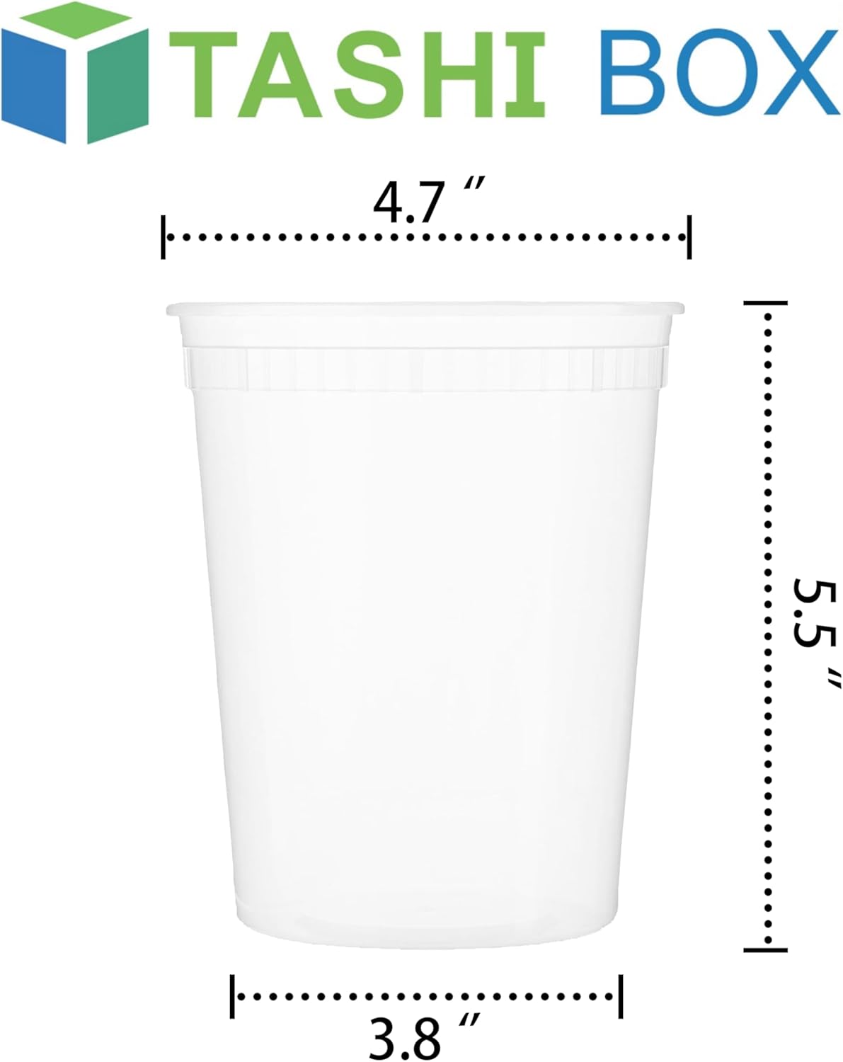 TashiBox 24 Sets 32 oz Plastic Deli Containers with Lids - Image 4