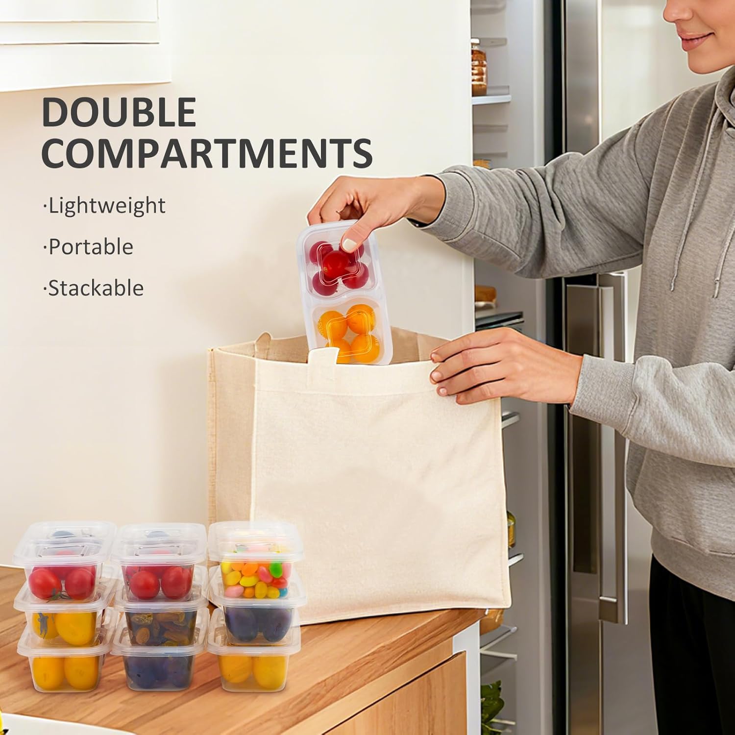 Reusable Snack Containers with Lids for Portion Control and Meal Prep - Image 8