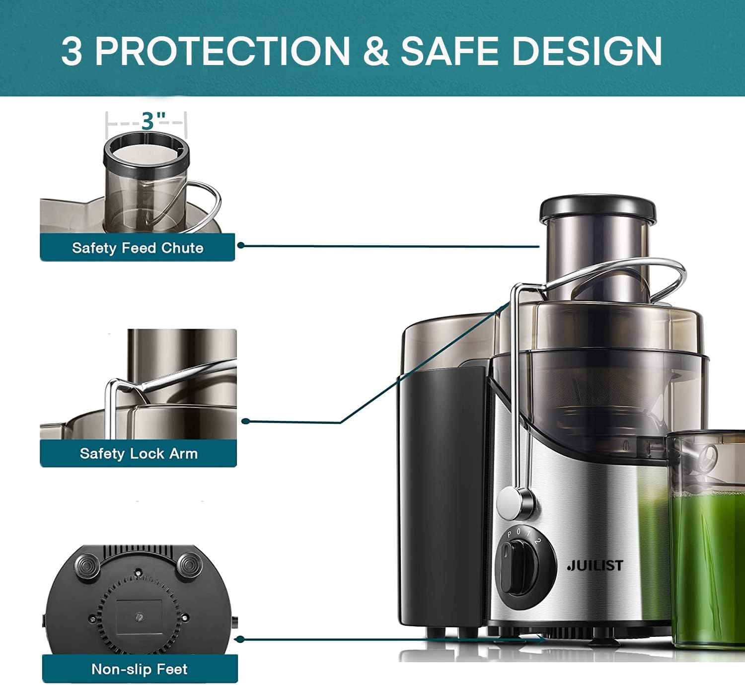 Juilist 3" Wide Mouth Juicer Extractor - Image 6