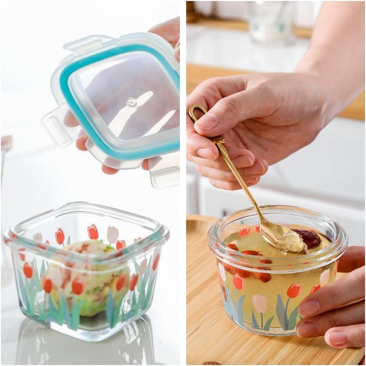 Ivymei Mini Glass Food Storage Containers with Lids - Image 3