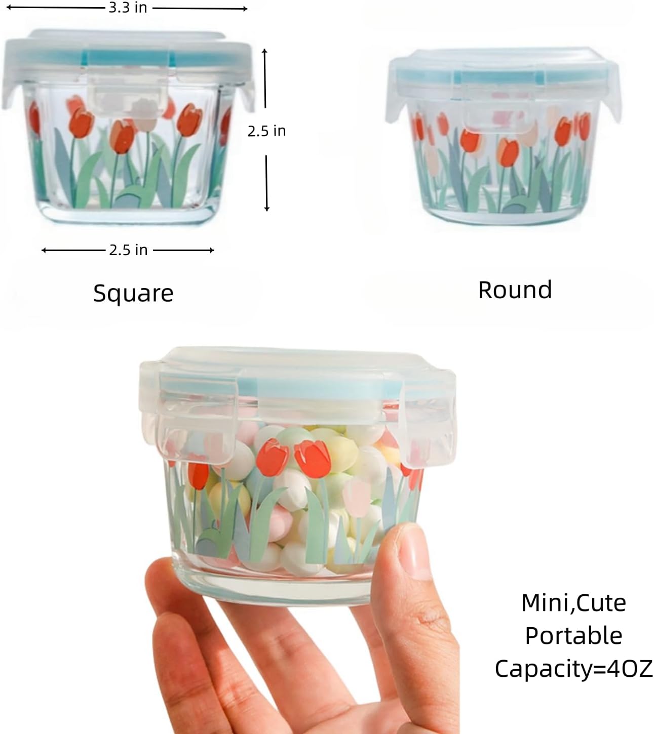 Ivymei Mini Glass Food Storage Containers with Lids - Image 5