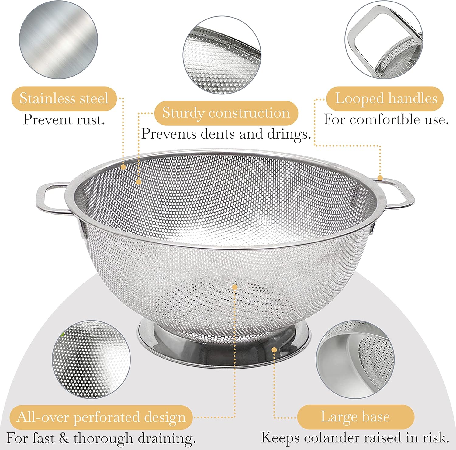Stainless Steel Colander for Kitchen - Image 5