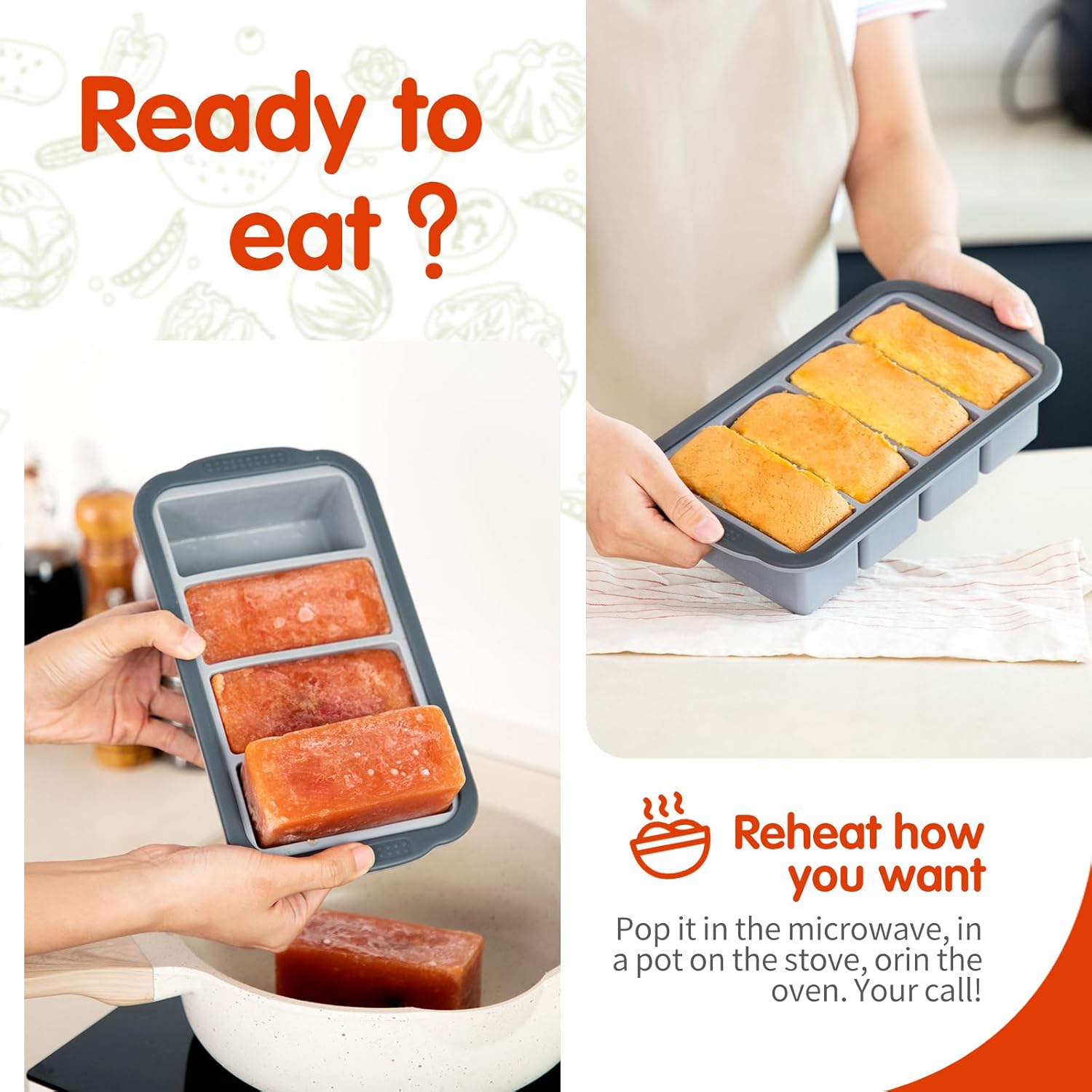 Silicone Cube Freezing Trays with Lid - Image 4