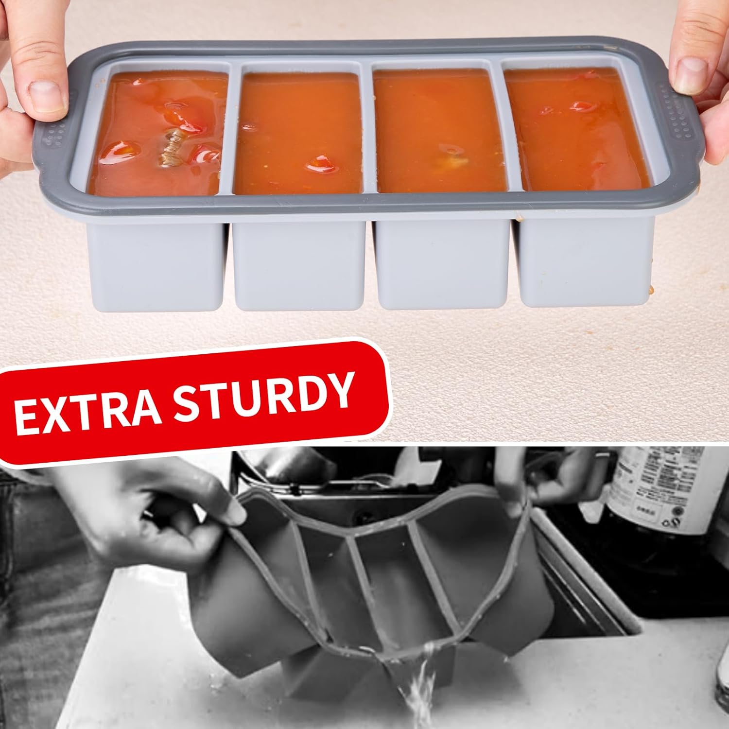 Silicone Cube Freezing Trays with Lid - Image 6