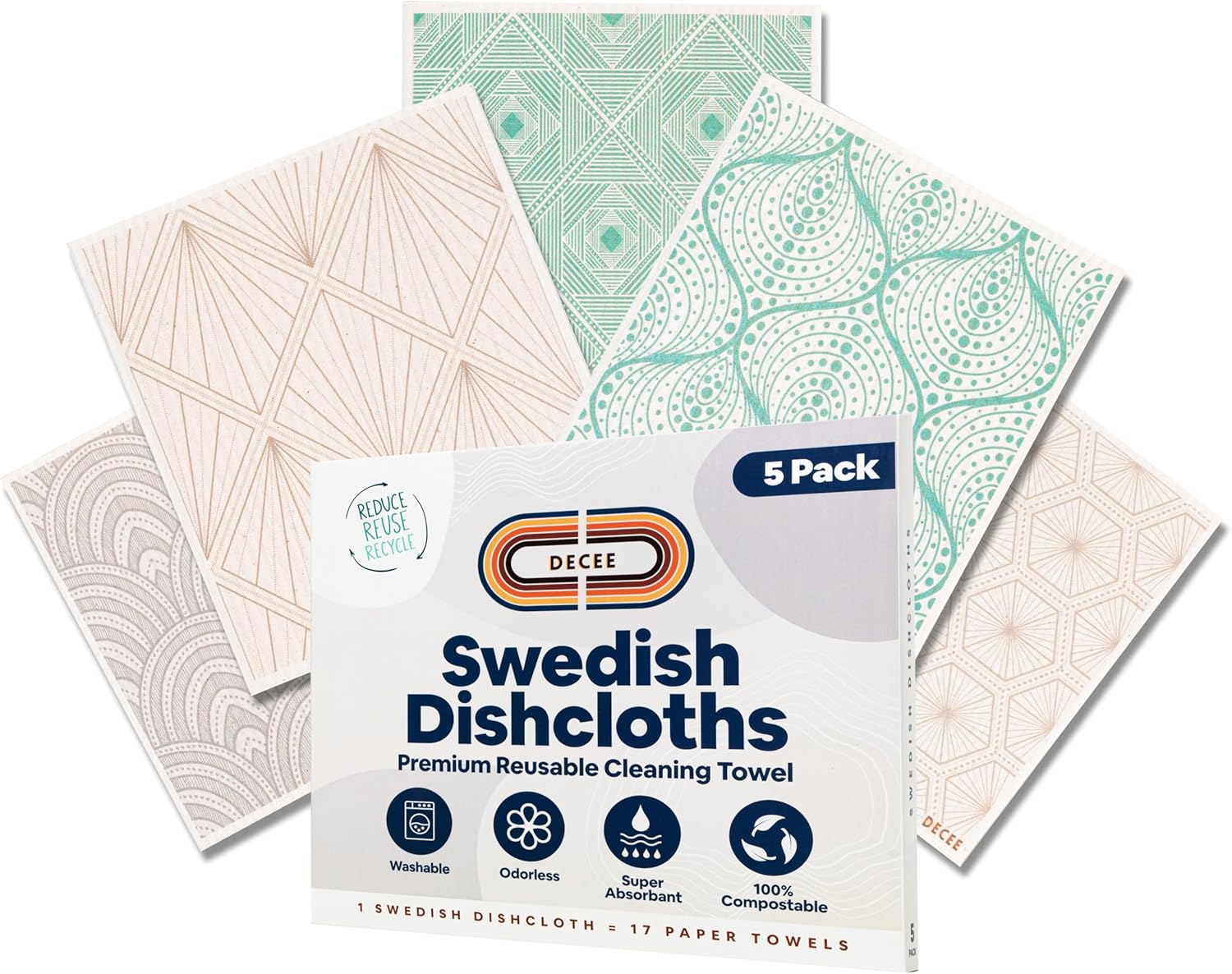 DECEE Reusable Paper Towels 5-Pack - Image 2