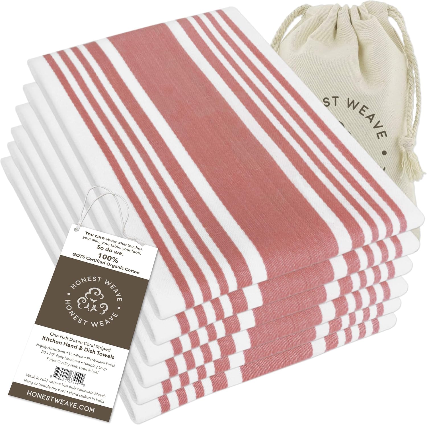 GOTS Certified Organic Cotton Kitchen Towel Set - Image 2