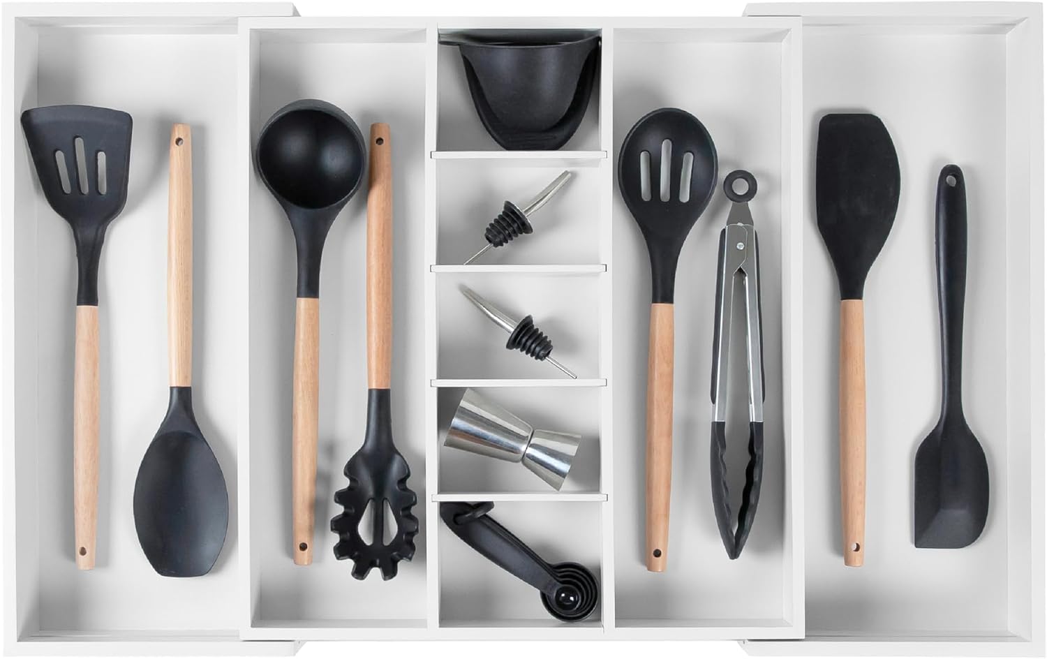 KitchenEdge Adjustable Bamboo Drawer Organizer - Image 2