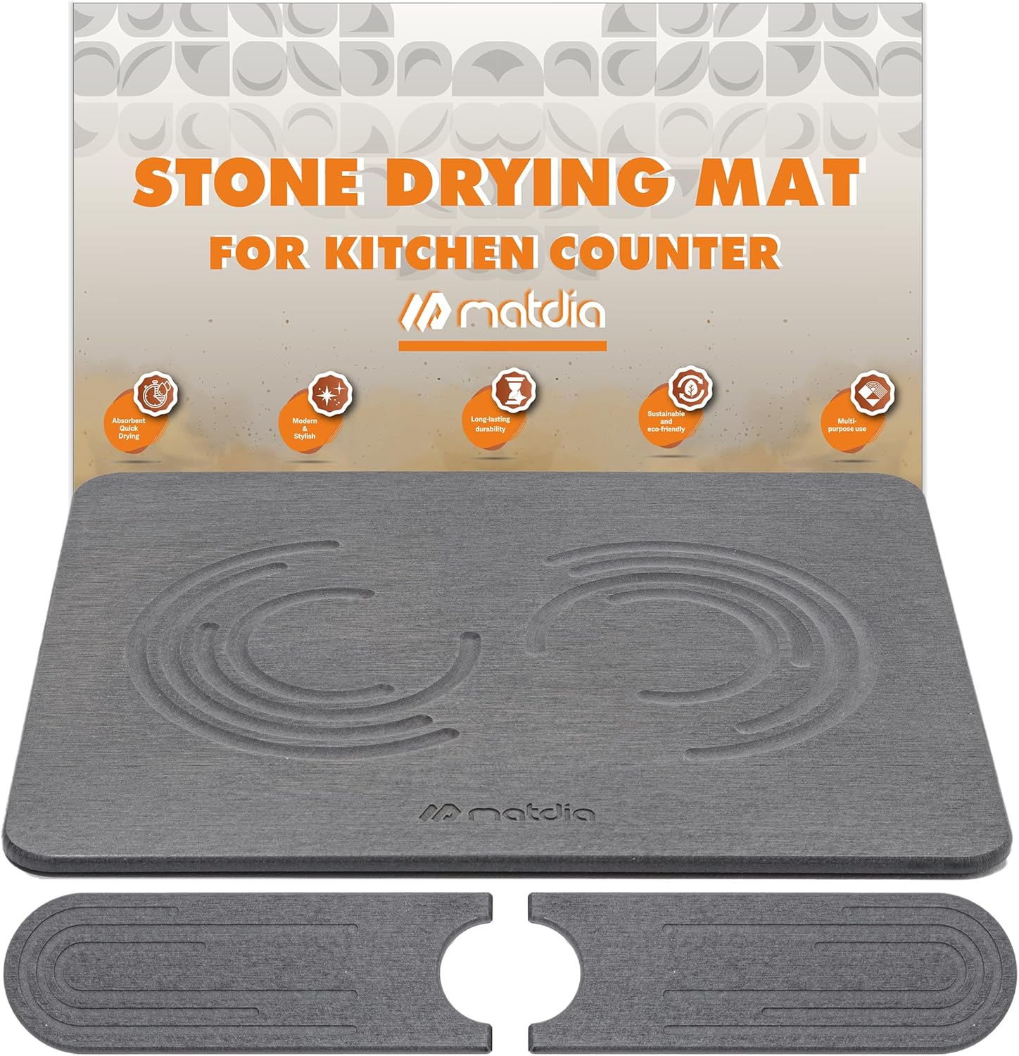 Super Absorbent Diatomaceous Earth Dish Drying Mat - Image 2